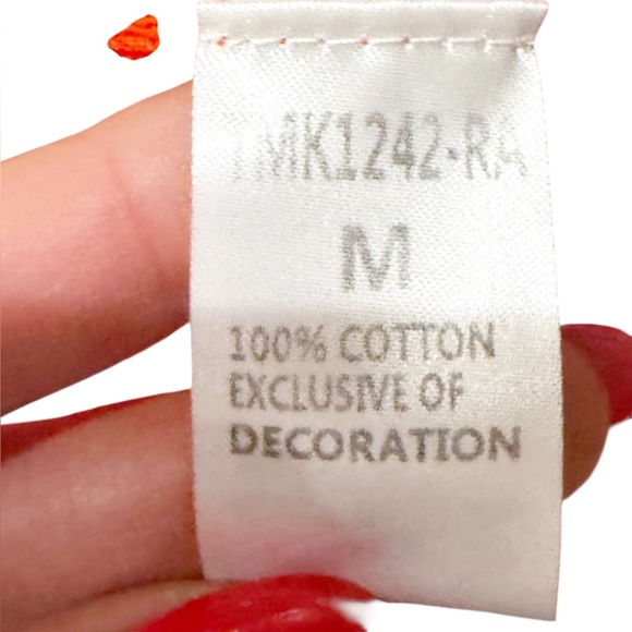 {THML} Orange Puff Sleeve Knit Top with Fringe M - Picture 6 of 6